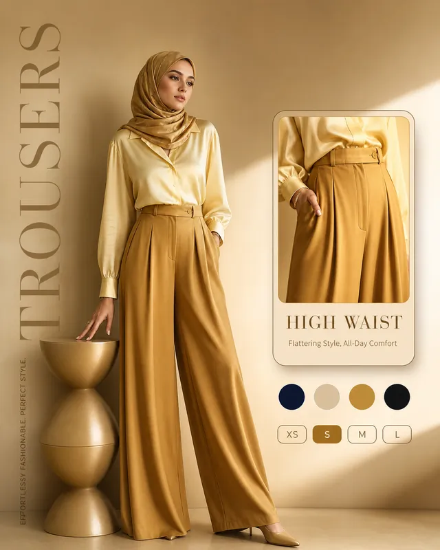 Golden Hijab Trousers Editorial