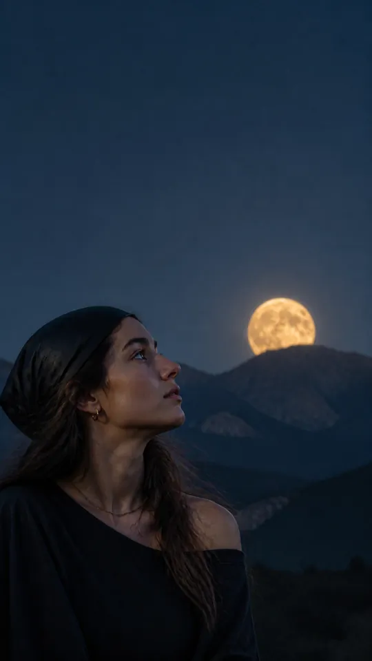 Moonlit Mountain Portrait